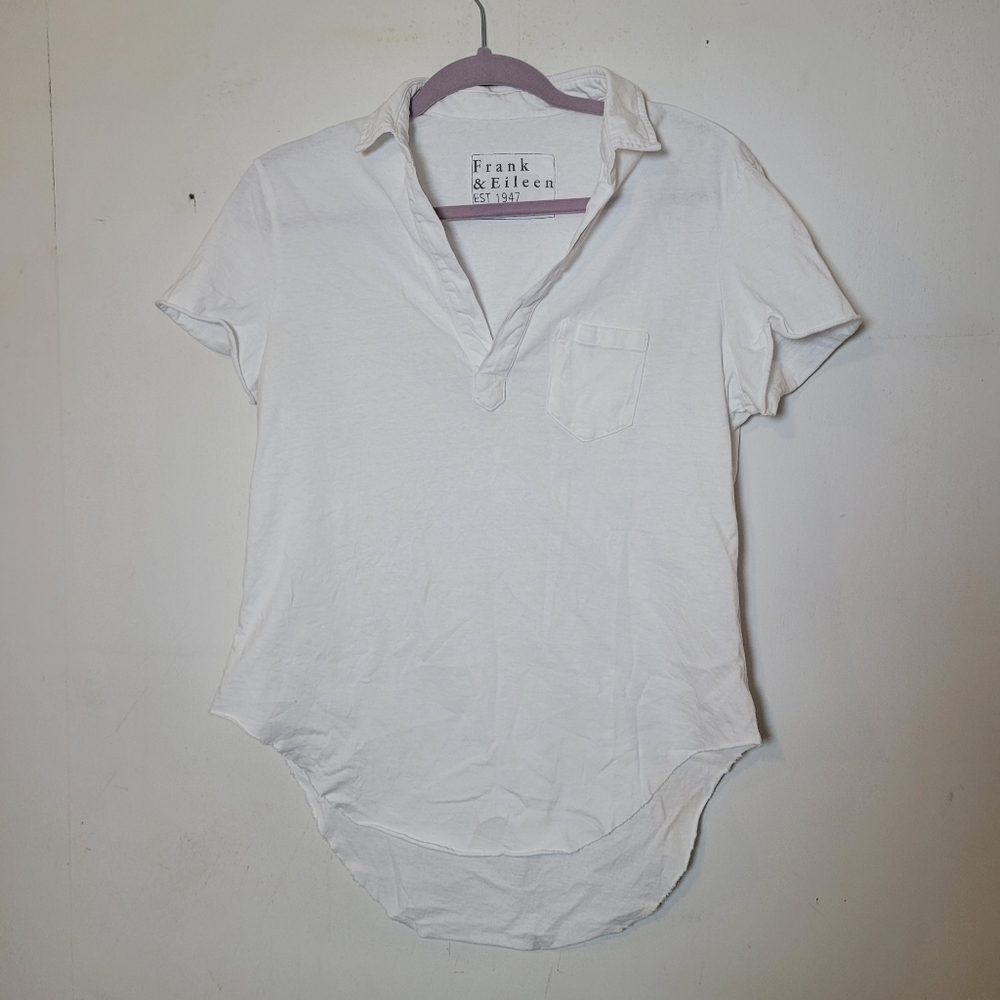 Frank & Eileen Charlotte Perfect Polo White Size Medium